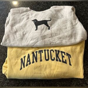 Nantucket and black dog crew necks (black dog size small) (Nantucket size M)